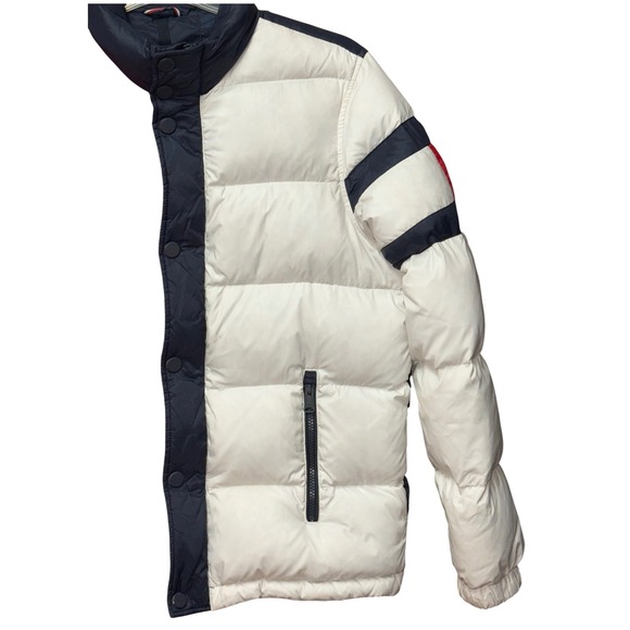 Tommy Hilfiger Kids Down/Feathers Puffer Jacket Red White Blue Sz M Preppy Retro - Picture 4 of 11